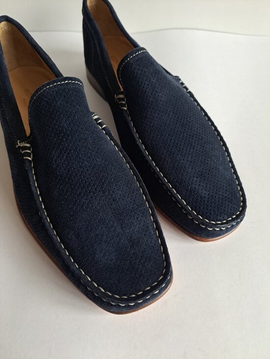 NEW Montemario Men\'s Navy Blue Suede Leather Slip on Loafers Shoes Size 41 main image 13